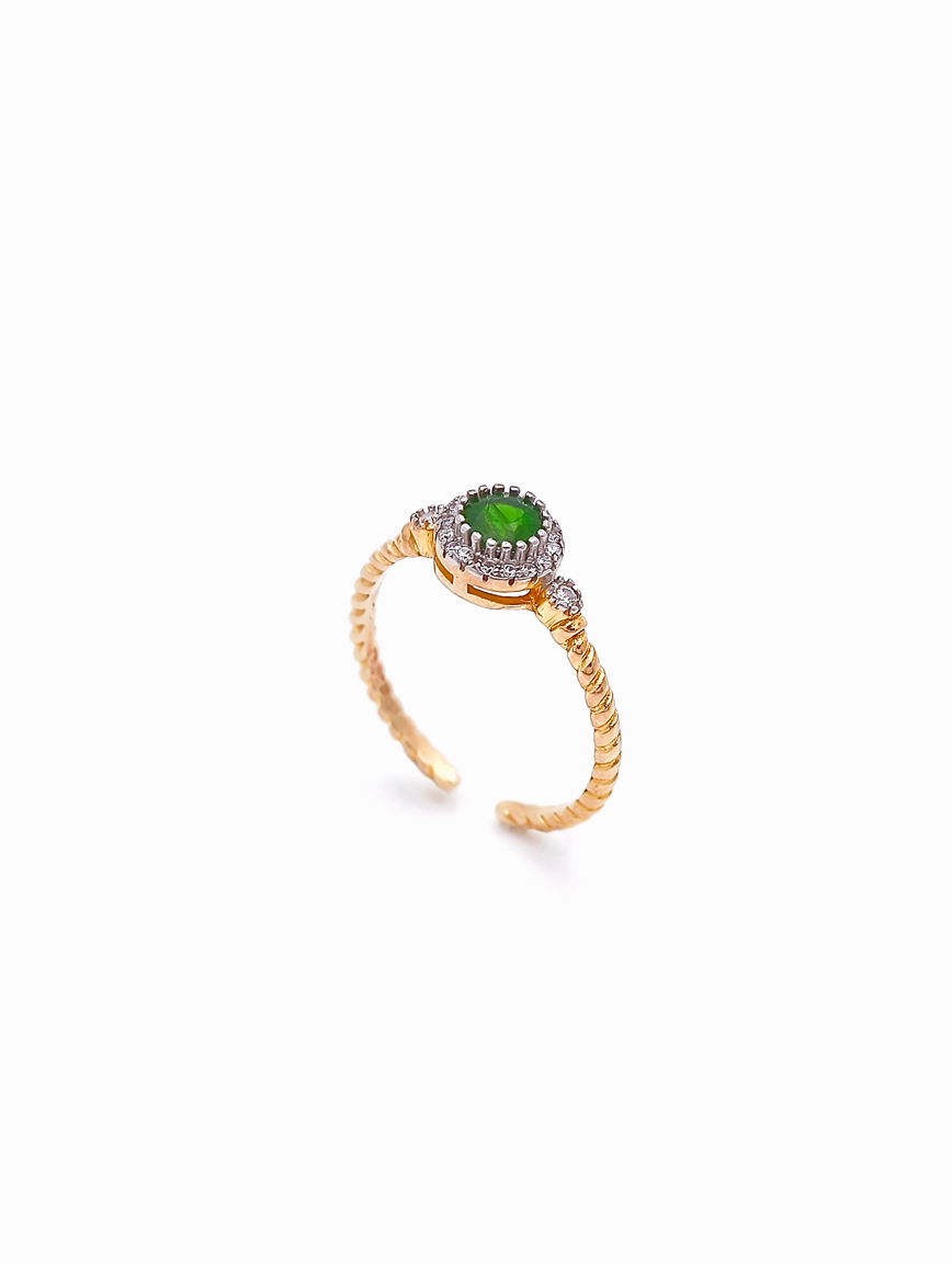 Natural Diopside Open Adjustable Ring 1023