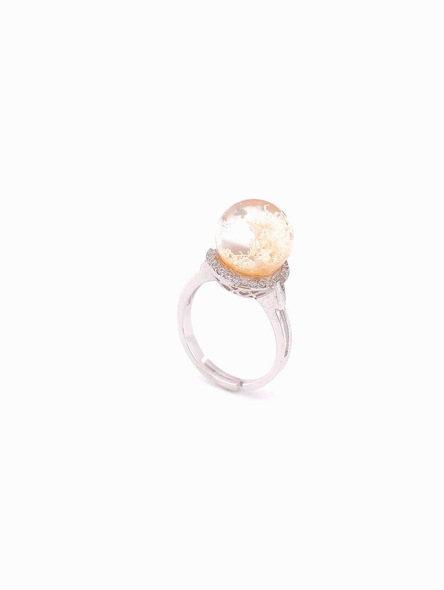 Natural White Phantom Simple Ring