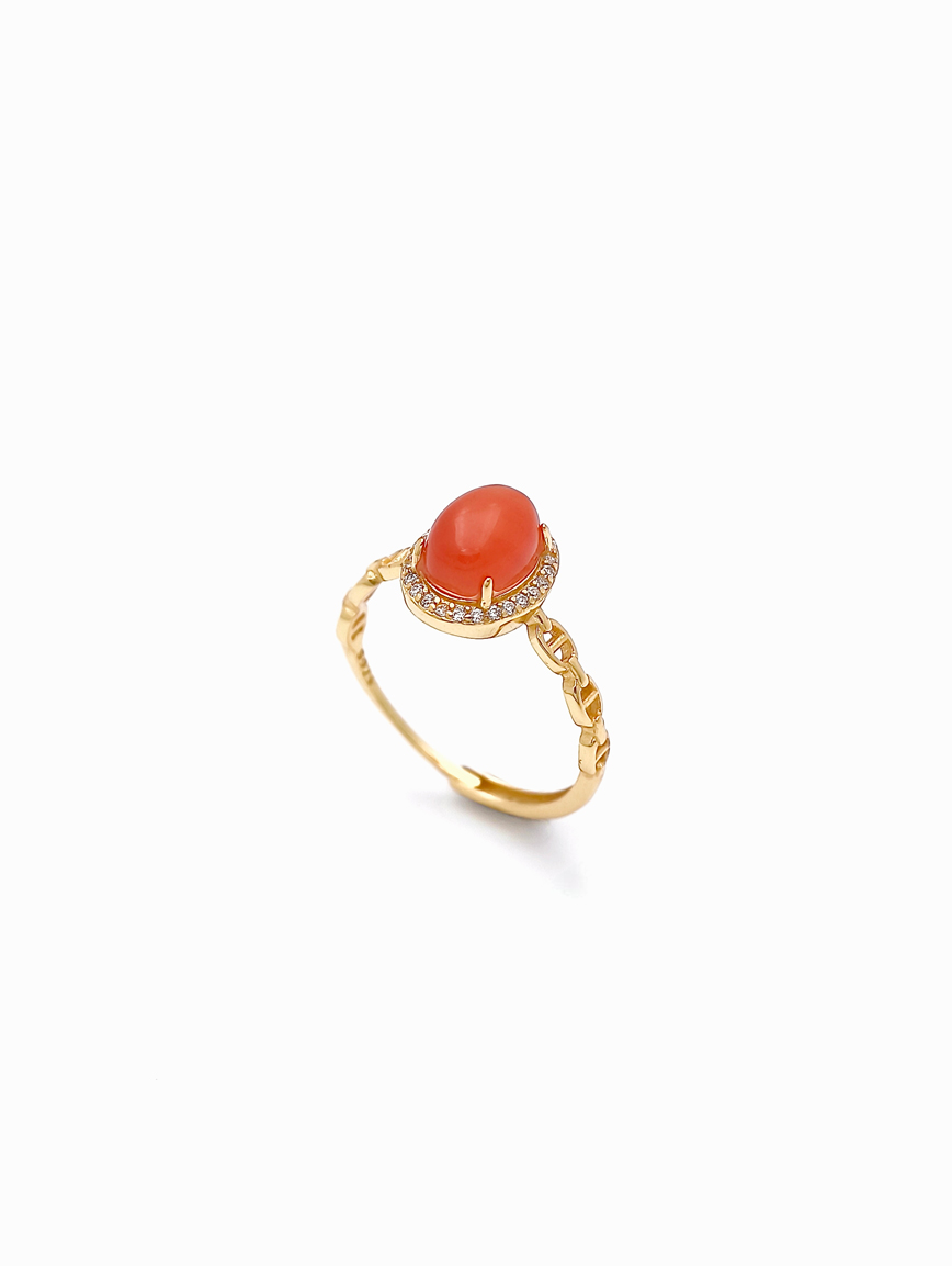 South Red Agate Egg Ring