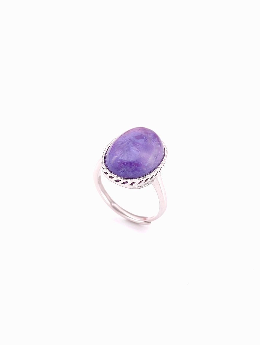 Natural Purple Dragon Crystal Delicate Ring