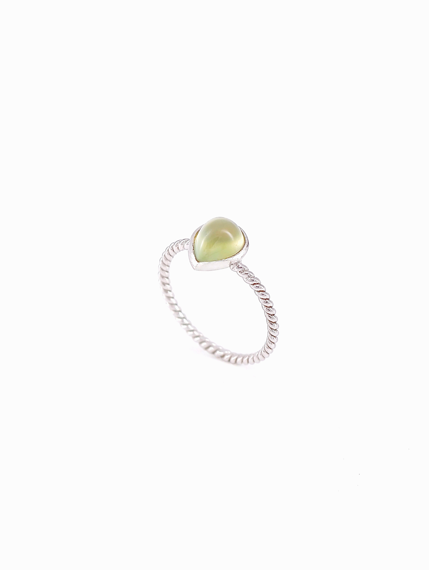 Natural Drop Prehnite Ring