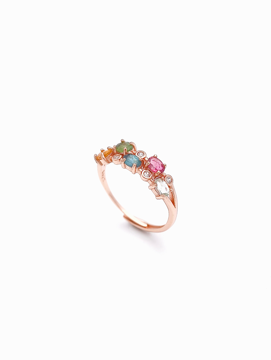 Natural Rainbow Tourmaline Ring