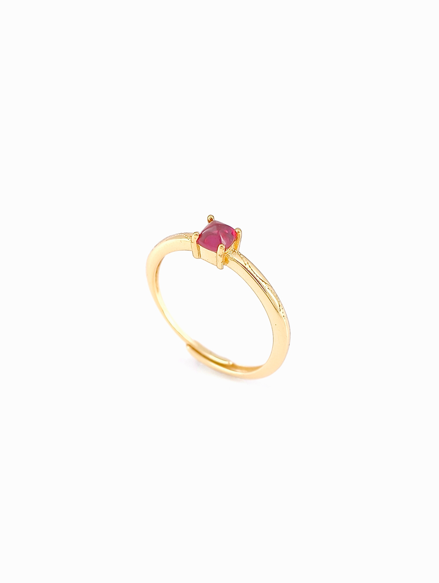 Natural Red Tourmaline Ring