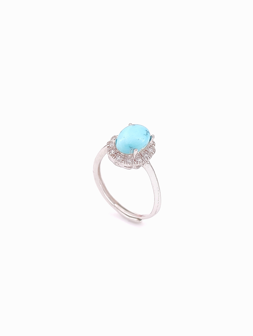 Sterling Silver Gold Plated Natural Turquoise Ring