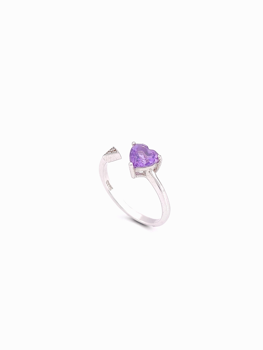 Heart Amethyst Ring