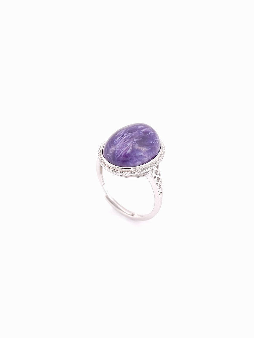 Natural Purple Dragon Crystal Simple Ring