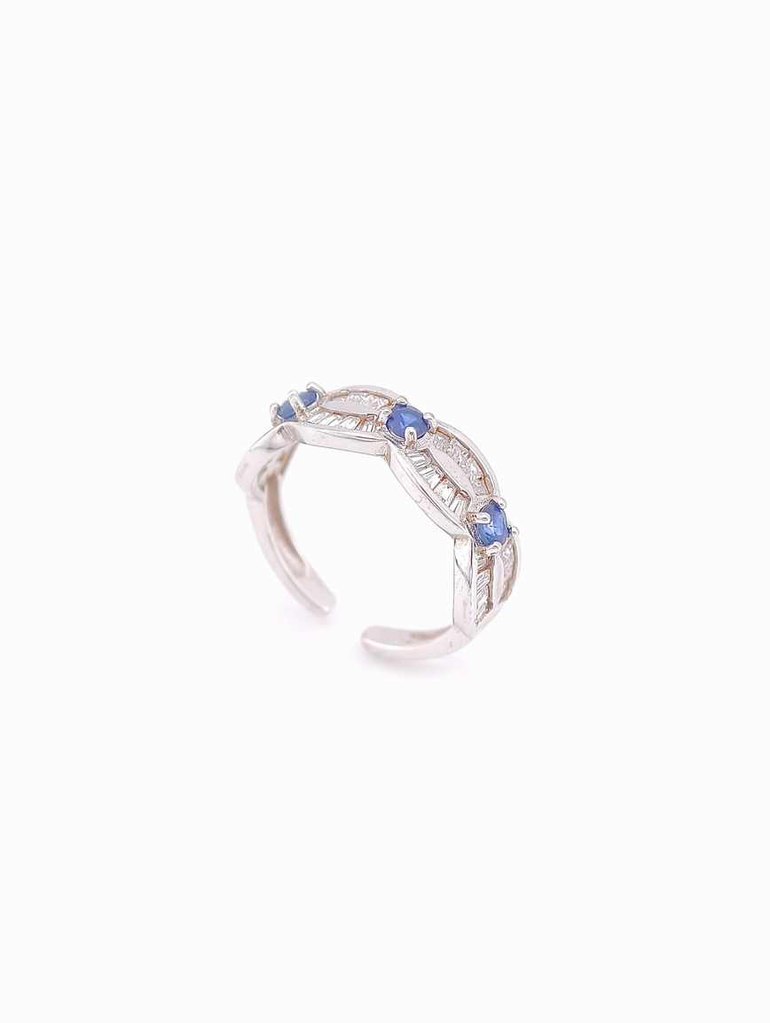 Sterling Silver And Gold Plated Natural Sapphire Ring