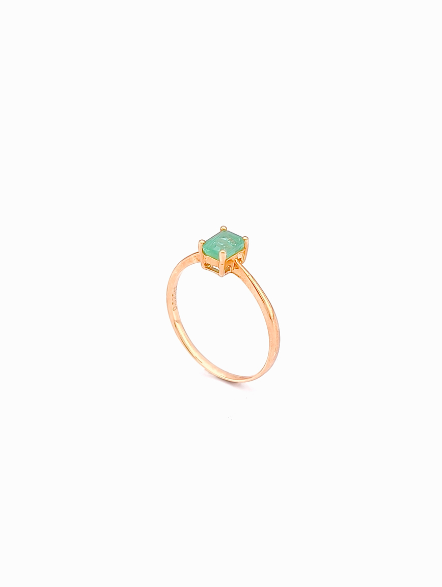 Natural Square Emerald Ring