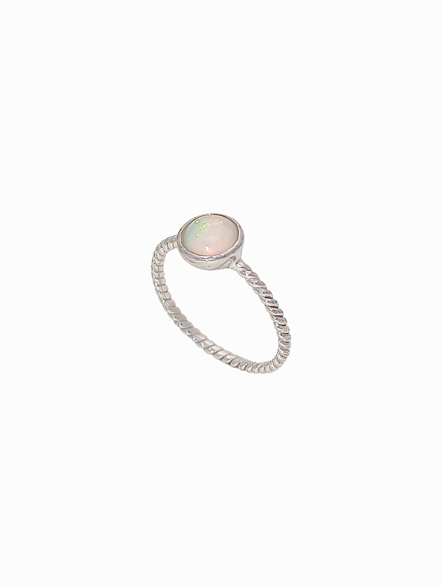 Natural Opal Simple Ring