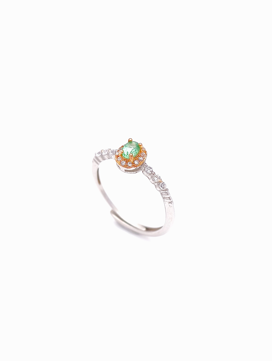 Gold Plated Sterling Silver Natural Emerald Design Ring